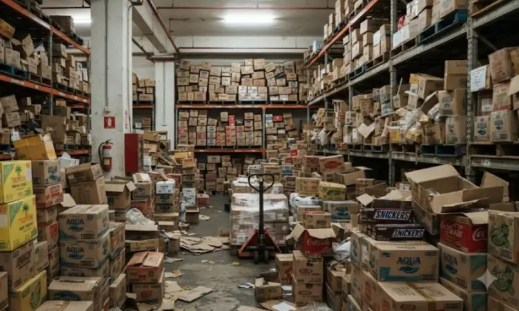 Kesalahan pengelolaan gudang supermarket, Sumber: AI