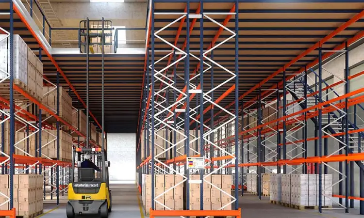 Rak gudang mezzanine, Sumber: estanteriasrecord.com